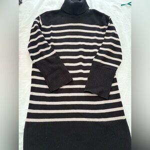 GAP Black Stripe Knit Sweater Dress Sz S